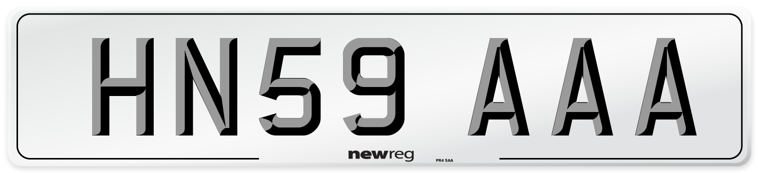 HN59 AAA Number Plate from New Reg